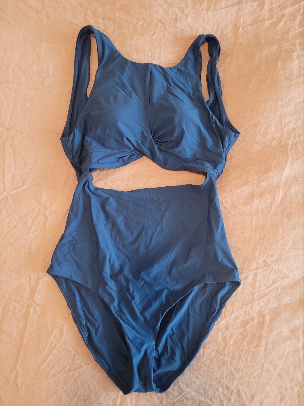 Prana Navy Blue Cutout One-Piece Swim